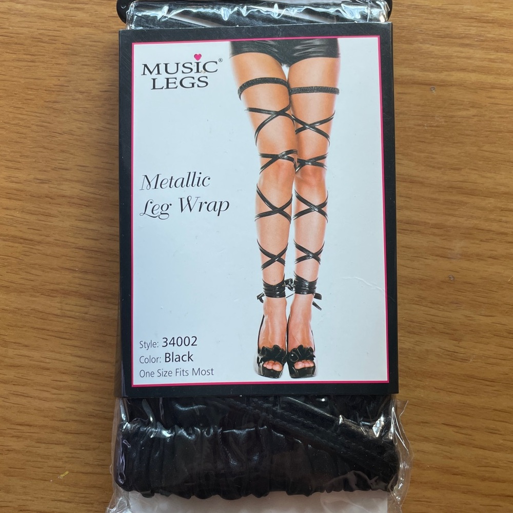Music Legs Black Metallic Leg Wraps